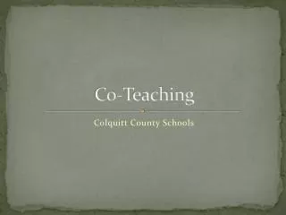 Co-Teaching