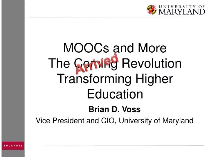 brian d voss vice president and cio university of maryland