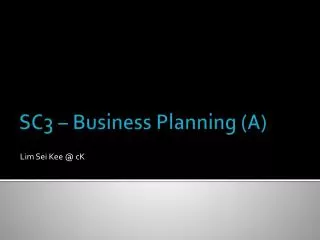 SC3 – Business Planning (A)