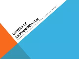 Letters of Recommendation