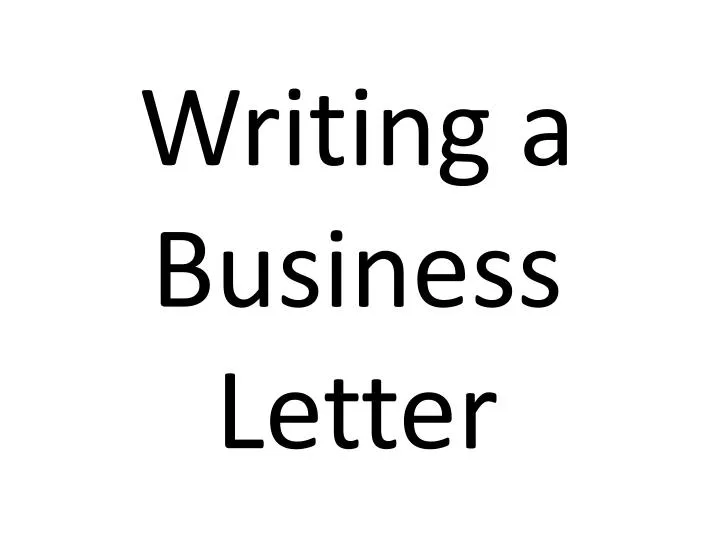 writing a business letter