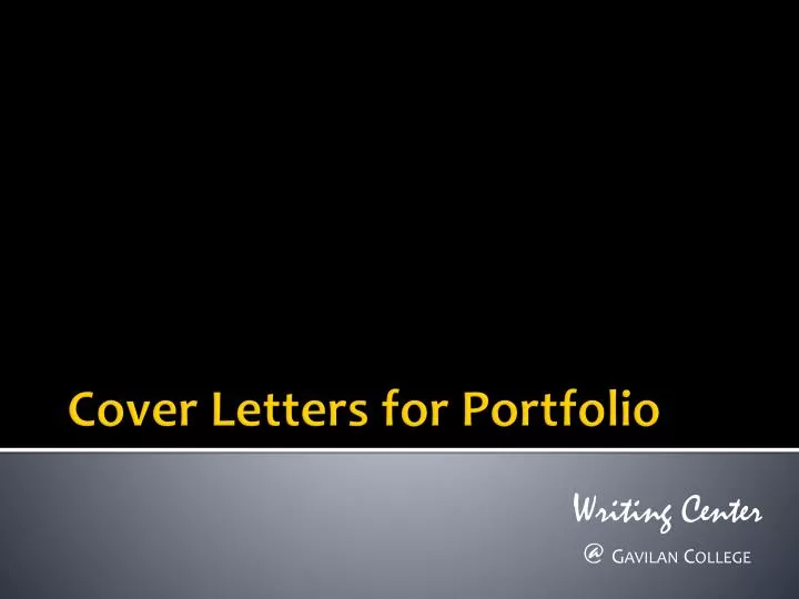 cover letters for portfolio