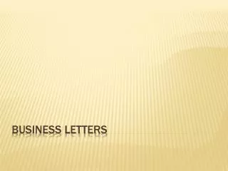 Business Letters