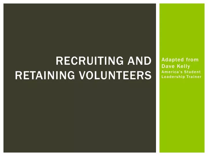 recruiting and retaining volunteers