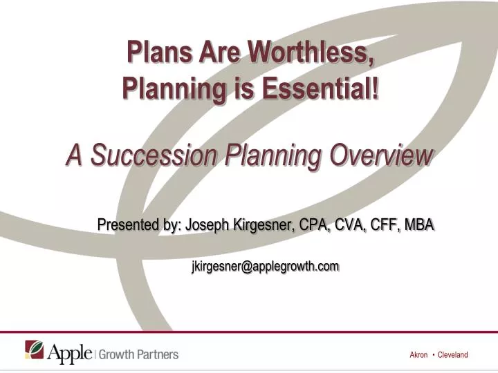 a succession planning overview