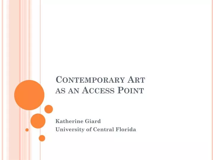 contemporary art as an access point