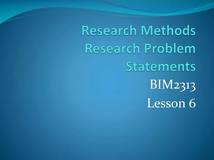research methods research problem statements