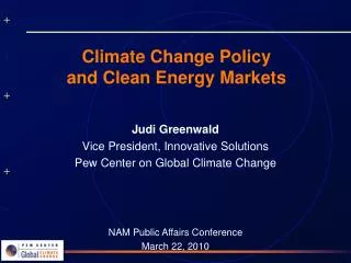 Climate Change Policy and Clean Energy Markets