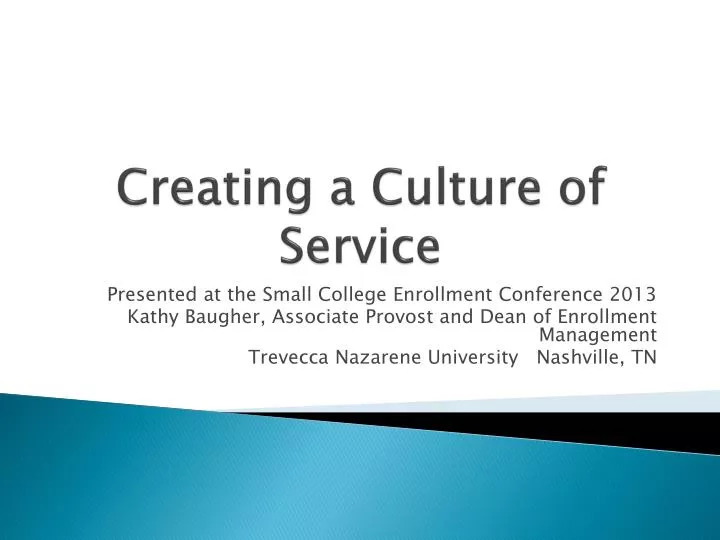 creating a culture of service