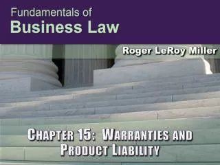 Chapter 15: Warranties and Product Liability