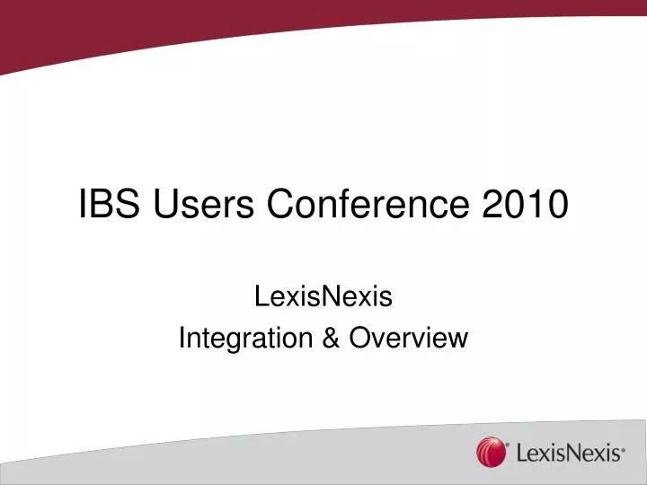ibs users conference 2010