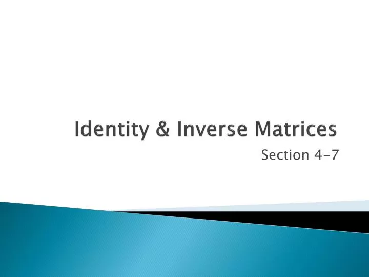 identity inverse matrices
