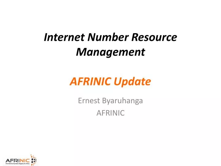 internet number resource management afrinic update