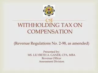 WITHHOLDING TAX ON COMPENSATION