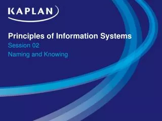 Principles of Information Systems