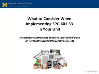 What to Consider When Implementing SPG 601.33 in Your Unit