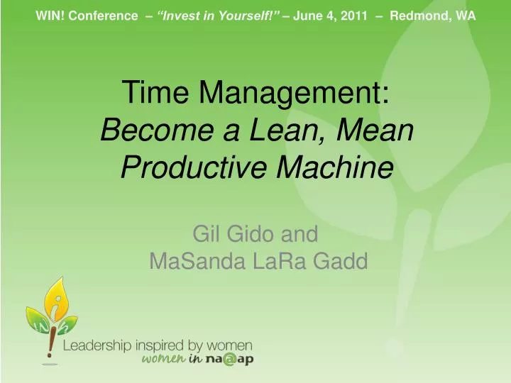 time management become a lean mean productive machine