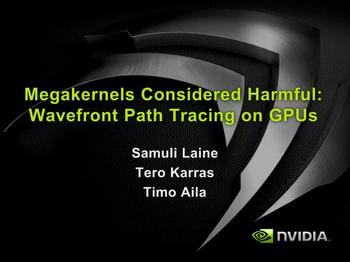 megakernels considered harmful wavefront path tracing on gpus