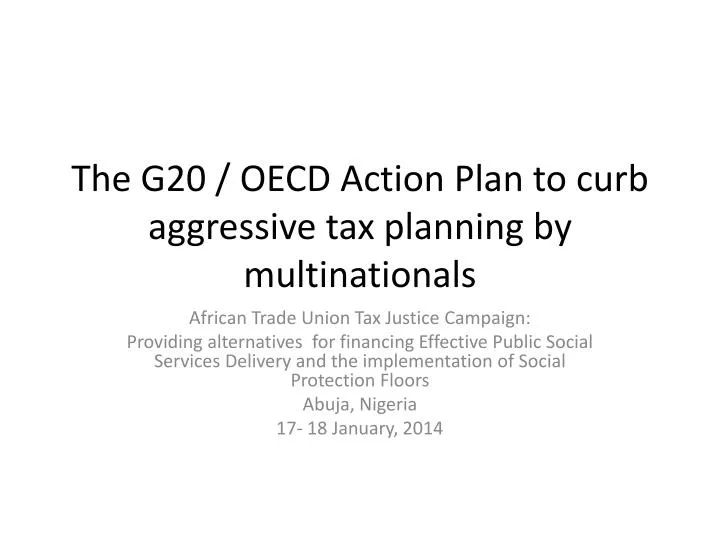 the g20 oecd action plan to curb aggressive tax planning by multinationals