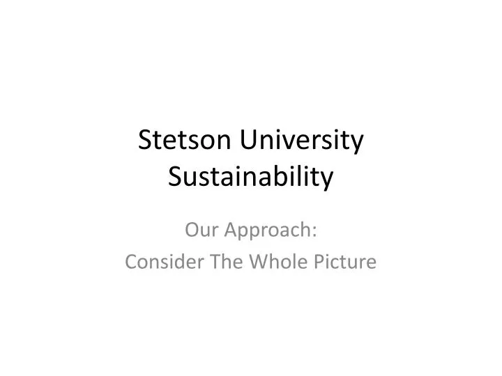 stetson university sustainability