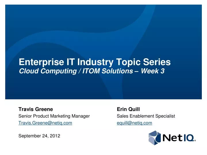 enterprise it industry topic series cloud computing itom solutions week 3