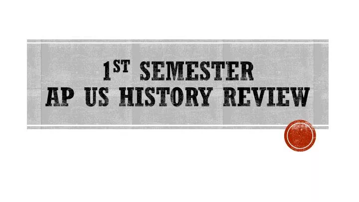1 st semester ap us history review