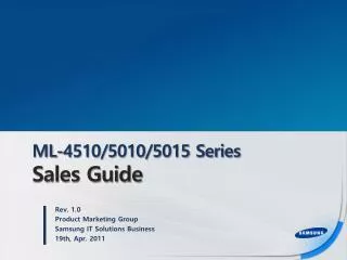 ML-4510/5010/5015 Series Sales Guide