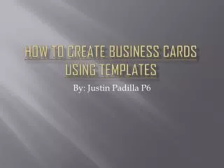 How to create Business Cards using Templates