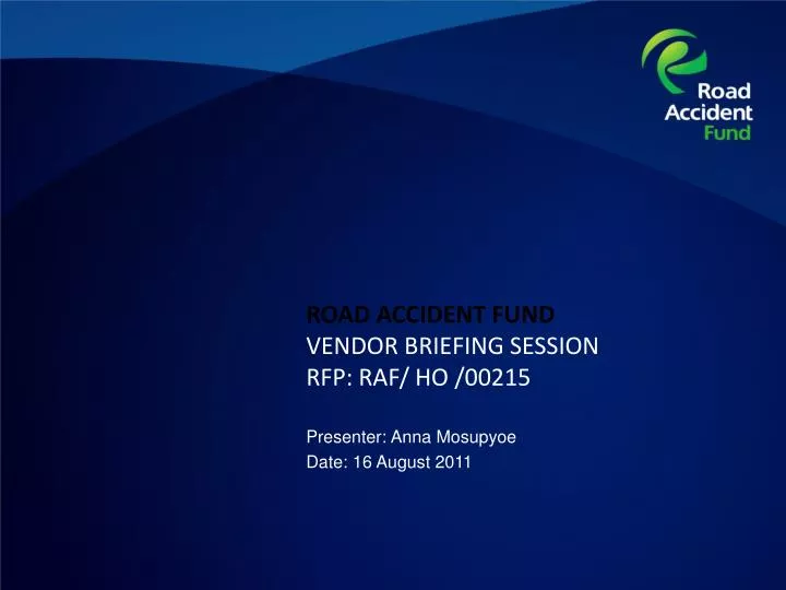 road accident fund vendor briefing session rfp raf ho 00215