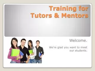 Training for Tutors &amp; Mentors