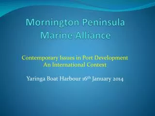 Mornington Peninsula Marine Alliance