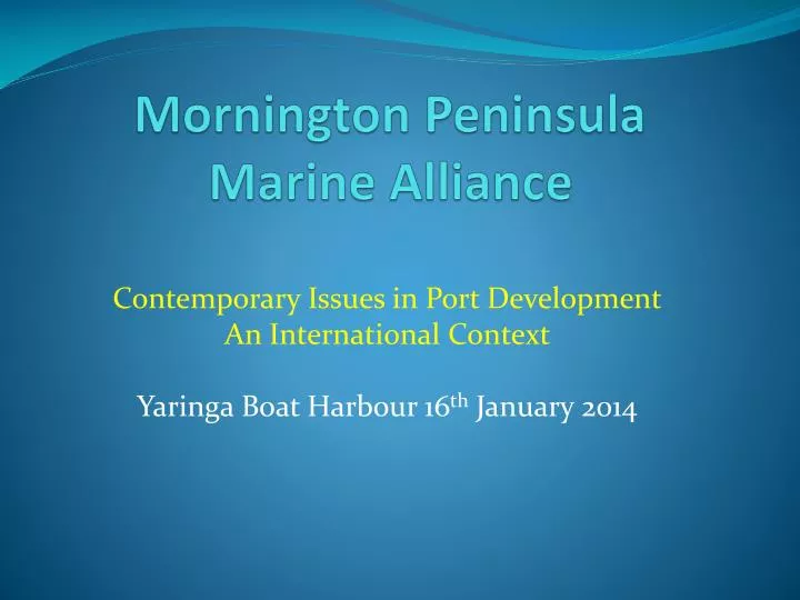 mornington peninsula marine alliance
