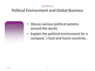 LESSON 4-1 Political Environment and Global Business