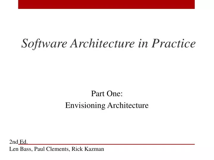 software architecture in practice