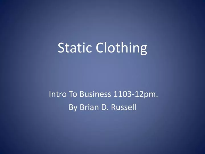 static clothing