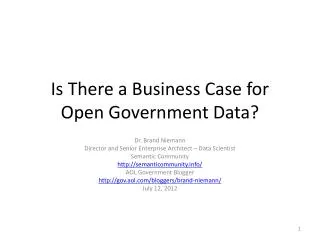 is there a business case for open government data