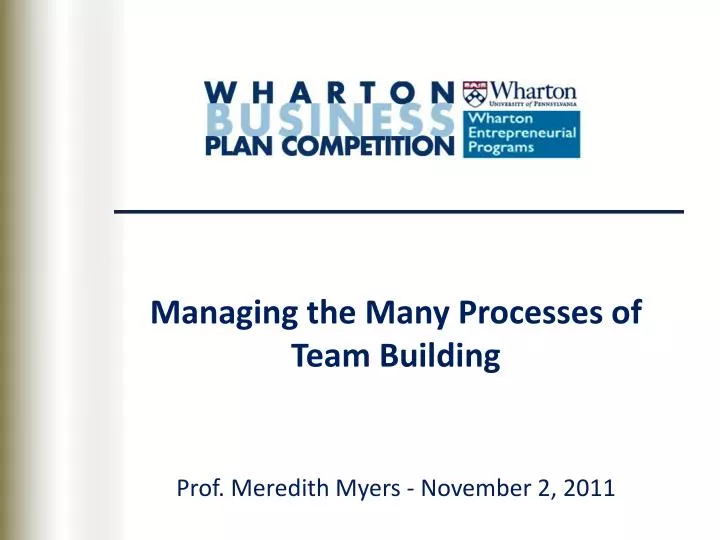managing the many processes of team building