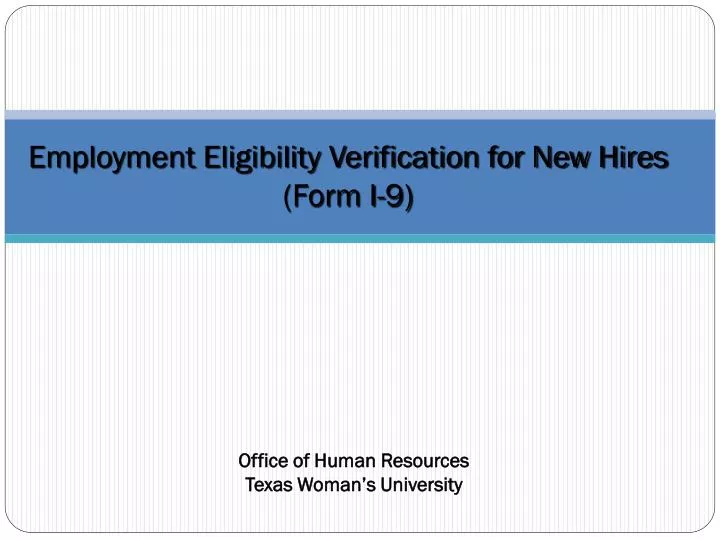 employment eligibility verification for new hires form i 9