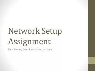 Network Setup Assignment