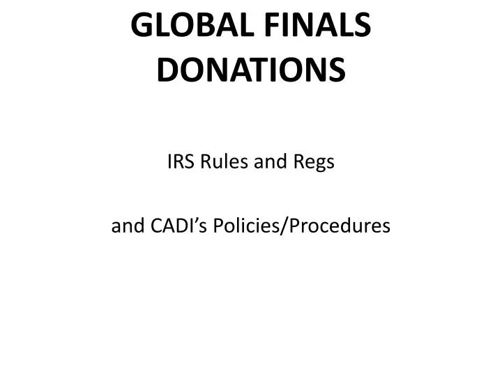 global finals donations