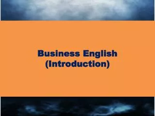 Business English (Introduction)