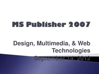 MS Publisher 2007