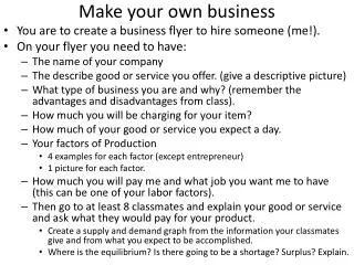 Make your own business