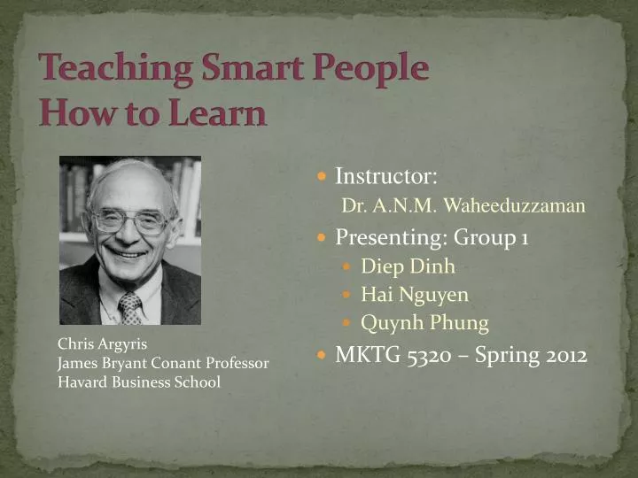 teaching smart people how to learn