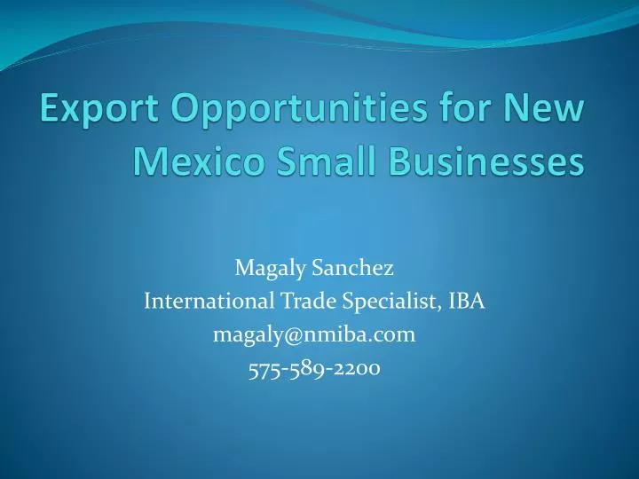 export opportunities for new mexico small businesses