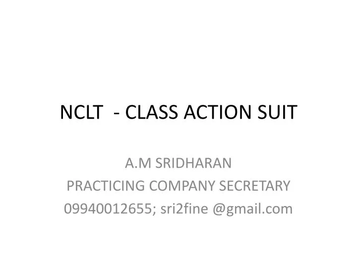 nclt class action suit