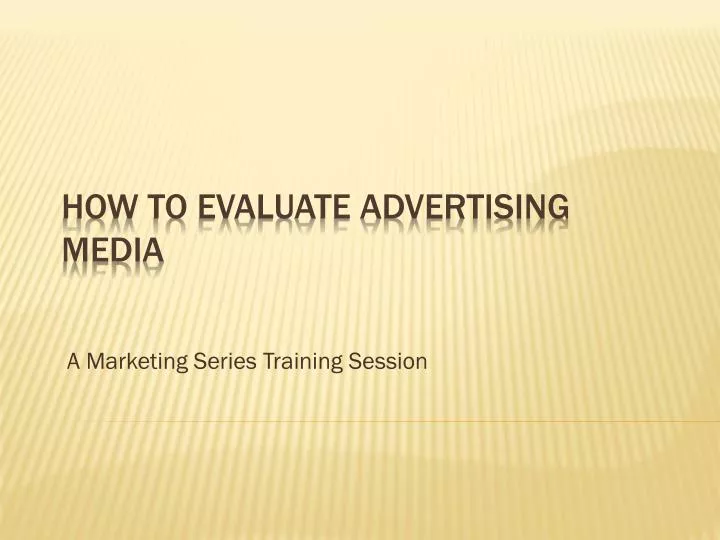 a marketing series training session
