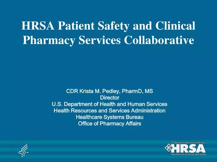 hrsa patient safety and clinical pharmacy services collaborative
