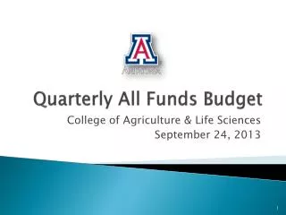 Quarterly All Funds Budget