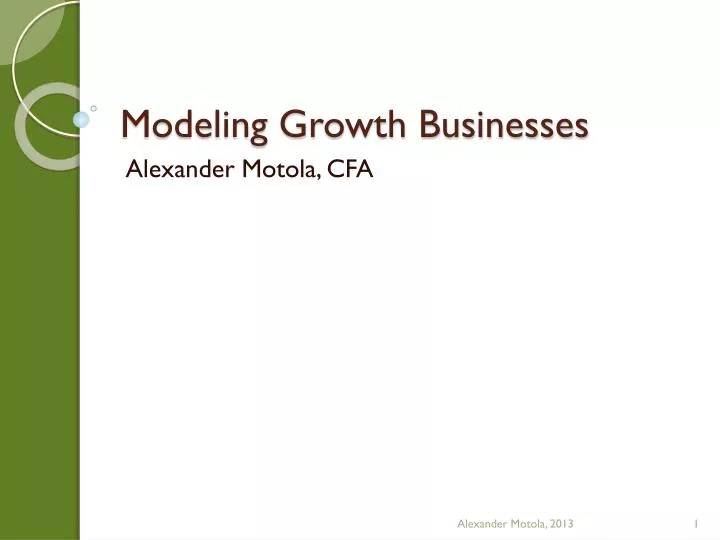 modeling growth businesses